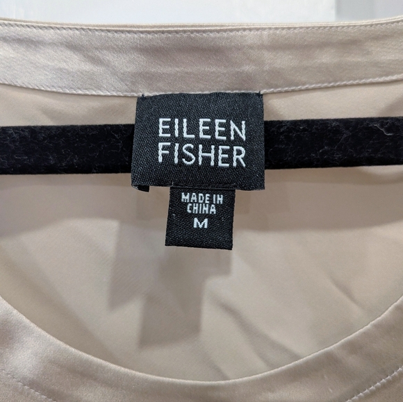 Ellen Fisher Champagne 100% Sill Tank Top | Medium - Picture 3 of 4